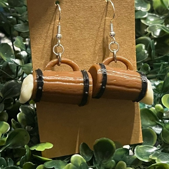 Jewelry - 3D printed beer stein earrings. Made by my husband ss .925 hooks